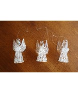 Lot 3x Iridescent Spun Glass Angel Ornament Instrument Star Christmas Tr... - $266.38 MXN