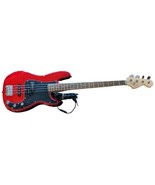 Fender Squier P BASS Guitar Red and Black Affinity Series 4 Stings with ... - £187.21 GBP