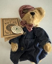 Boyds Bears &quot;ELEANOR&quot; 6&quot; Plush Bear with Denim Dress &amp; Plaid Hat &amp; Bow new - £8.10 GBP