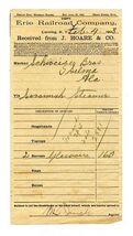 Erie Railroad Company 1903 Freight Receipt J Hoare &amp; Co Corning NY Glass... - $17.82