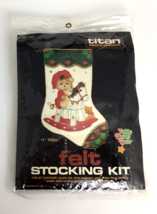 Titan Christmas Stocking Kit Teddy Beddy Bear Rocking Horse Felt Applique - $281.49 MXN