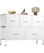 WLIVE Dresser with 5 Drawers, Dressers for Bedroom, Fabric Storage Tower... - £90.73 GBP