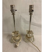Vintage Set of 2 Glass Lamps - Working! Made from Vintage Ashtrays and C... - £54.52 GBP