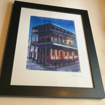 Michael Berman French Quarter New Orleans Framed Signed Print 20 3/4&quot; x 16 3/4&quot; - £91.33 GBP