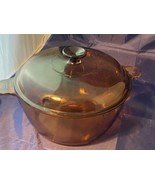 Corning Ware Visions Amber Glass 4.5 L Stock Pot Dutch Oven USA with Lid... - £69.40 GBP