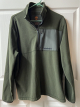 Timberland Mens Size Large Green Fleece Quarter Zip Pullover Mock Neck S... - $17.76