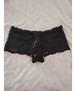 Baci Black Lace Boyshort Panty Size Medium  - $11.78 CAD