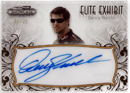 Denny Hamlin signed 2012 Press Pass Showcase Elite Exhibit NASCAR Racing On Card - £43.76 GBP