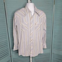 Champion Westerns Vintage Button Up Shirt ~ Sz 16.5 33 ~ Stripes - £17.76 GBP