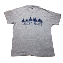 Vintage Camden Maine Sailboats Gray T-shirt Size Large USA Made Single S... - $27.81 CAD