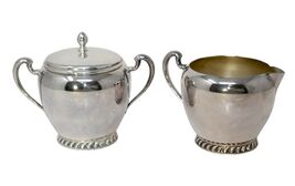Pilgrim Silverplated Creamer &amp; Covered Sugar Bowl Set #1376 - $24.99