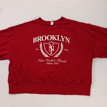 Old Navy Brooklyn NY Athletic Club Cropped Sweatshirt Red Women's Size M Tall image 12