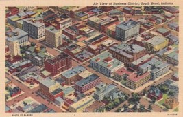 South Bend Indiana IN Air View Business District Postcard C50 - £2.34 GBP
