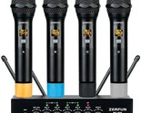 Pro Wireless Microphone System 4 Channel, Uhf Metal Cordless Handheld Mi... - $240.99