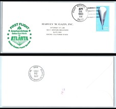 1983 US First Flight Cover - American, Dallas Ft Worth, TX to Atlanta, G... - £2.33 GBP