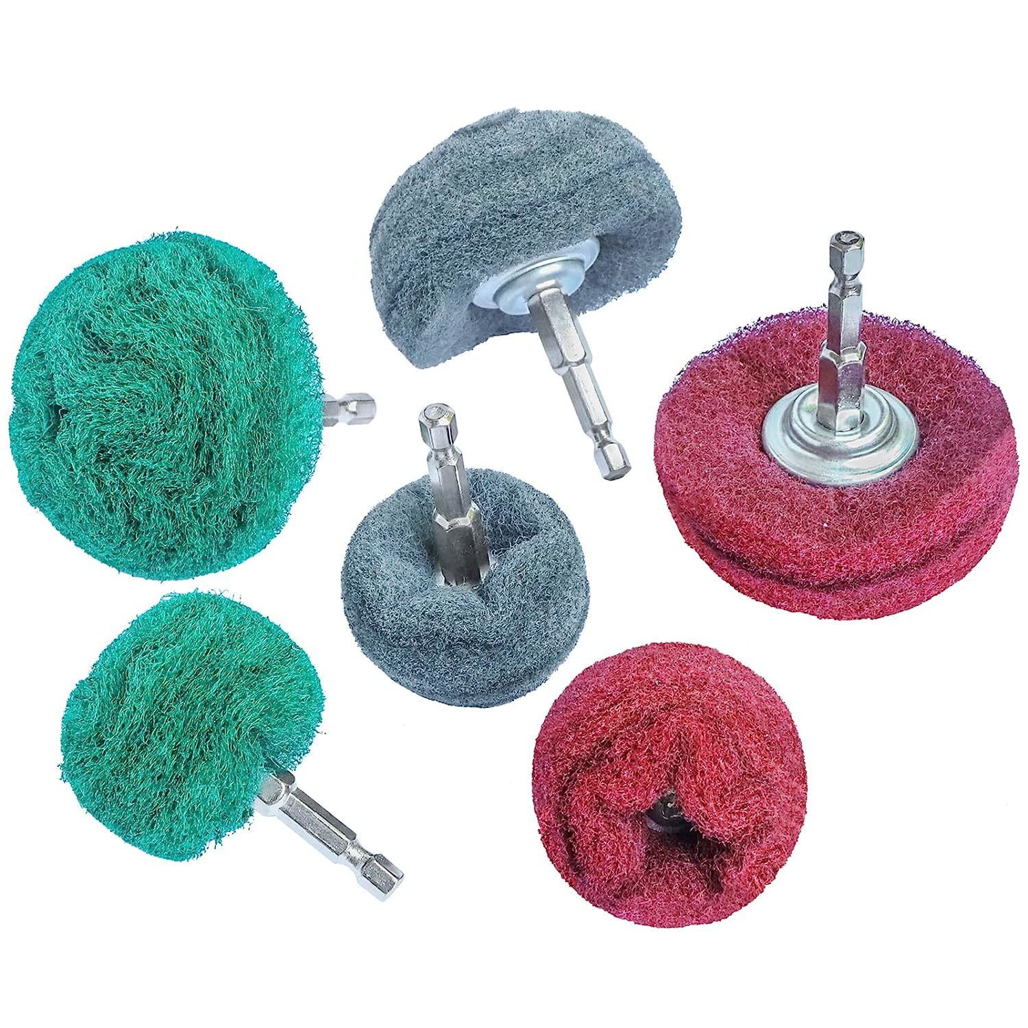 6Pcs.Non Woven Abrasive Buffing Polishing Wheel Drill Attachment Set,Sco... - $30.92