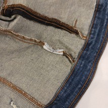 G by Guess Women's Blue Denim Distressed Long Sleeves Jacket Pockets Size Medium image 13