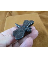 Y-DRAG-720 Silver obsidian DRAGONFLY fly FIGURINE gemstone gem dragonflies - $31.93 CAD