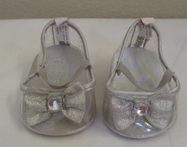 Build A Bear Clear &amp; Silver Heeled Shoes With Bow &amp; Rhinestone Closed To... - $132.71 MXN