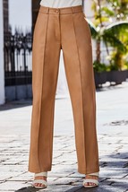 Tan Leather Pants Womens Pure Lambskin High Waist Custom made Size 0 2 4... - £102.67 GBP