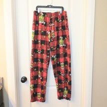 Dr. Seuss The Grinch With Max Buffalo Plaid Pajama Lounge Pants Size Medium - £15.58 GBP