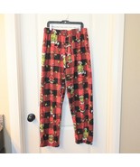 Dr. Seuss The Grinch With Max Buffalo Plaid Pajama Lounge Pants Size Medium - £15.56 GBP