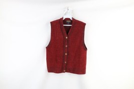 Vintage 90s Woolrich Womens Medium Wool Blend Knit Button Cardigan Sweater Vest - £39.38 GBP