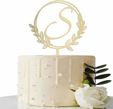 Cake Topper With A Personalized Initial S Made Of Gold, Ideal For Rustic... - $640.95 MXN