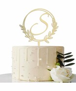 Cake Topper With A Personalized Initial S Made Of Gold, Ideal For Rustic... - $33.92