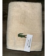Lacoste ~ Bath Towel 100% Cotton 30&quot; x 52&quot; Light Beige Cream Big Crocodi... - $43.14 CAD