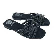 Vince Camuto Katia Sandal Slides Rhinestones Strappy Black 6 - £15.37 GBP