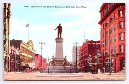 Postcard Main Street Pioneer Monument Salt Lake City Utah UT - £3.55 GBP