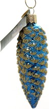 Old World Christmas Blue Shimmering Cone Glass Christmas Ornaments 48006 - £7.89 GBP