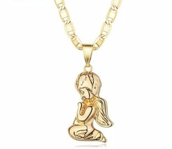 18k Layered Real Gold Filled Gucci chain With Angel Charm 24 inches - $14.52