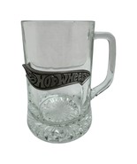 Hot Wheels Glass Mug Clear Metal Name plate - $25.00