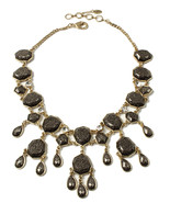 Amrita Singh Gold Black Glitter Resin Brooklyn Crystal Necklace NKC 5116... - £15.41 GBP