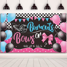 Burnouts or Bows Gender Reveal Decoration Bows or Burnouts Backdrop Gender  - £13.75 GBP