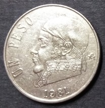 1981 Mexico Morelos One Peso Double Die - £13.47 GBP