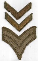 WWI US Army OD Green Felt (1) Corporal (2) Private Rank Chevron Patches ... - $12.00