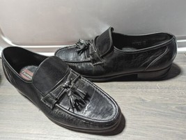 Florsheim Shoes Mens Size 8.5 Loafers Black Leather Tassel Slip Ons Casual Dress - £31.55 GBP