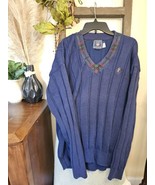 Chaps Ralph Lauren Blue Cable Knit 100% Cotton 90s Vtg Preppy Ivy League... - $23.83