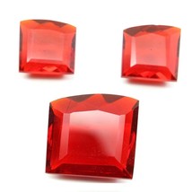 3pc Set for Pendant Earrings Synthetic Glass Cut Stones Fire Red Jewelry desgin - £18.98 GBP