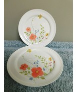 Mikasa Lot of 2 Bone China Just Flowers Dinner Plates 10 5/8&quot; Red Floral - £23.39 GBP