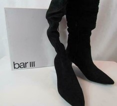NIB Bar III Black High Heel Boots Pointed Toe With Zipper On Side Size 7.5M - £103.58 GBP