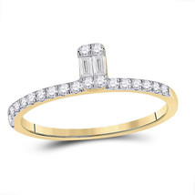 14kt Yellow Gold Womens Baguette Diamond Band Ring 1/4 Cttw - £319.28 GBP