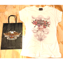 Ladies X Small Harley Davidson Motorcycles Factory Tour Tee w/ Paper Gift Bag - $14.95