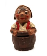 Vintage Steiff Mecki in a Barrel Character Composition Coin Still Bank - $24.99