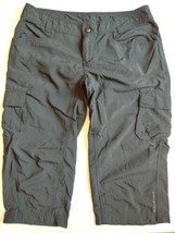 Columbia Omni Shade Cropped Capri Pants Womens Size 6 Black Cargo Pockets - £17.35 GBP