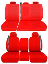 Fits 2004 Chevy Avalanche 1500 Front and Rear seat covers Red diamond stitch - $179.99