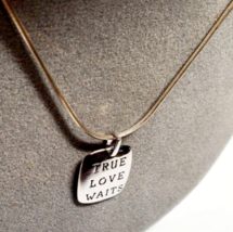 All Solid 925 STERLING SILVER Pendant Necklace True Love Waits 16&quot; Length 8.9gr - £20.17 GBP